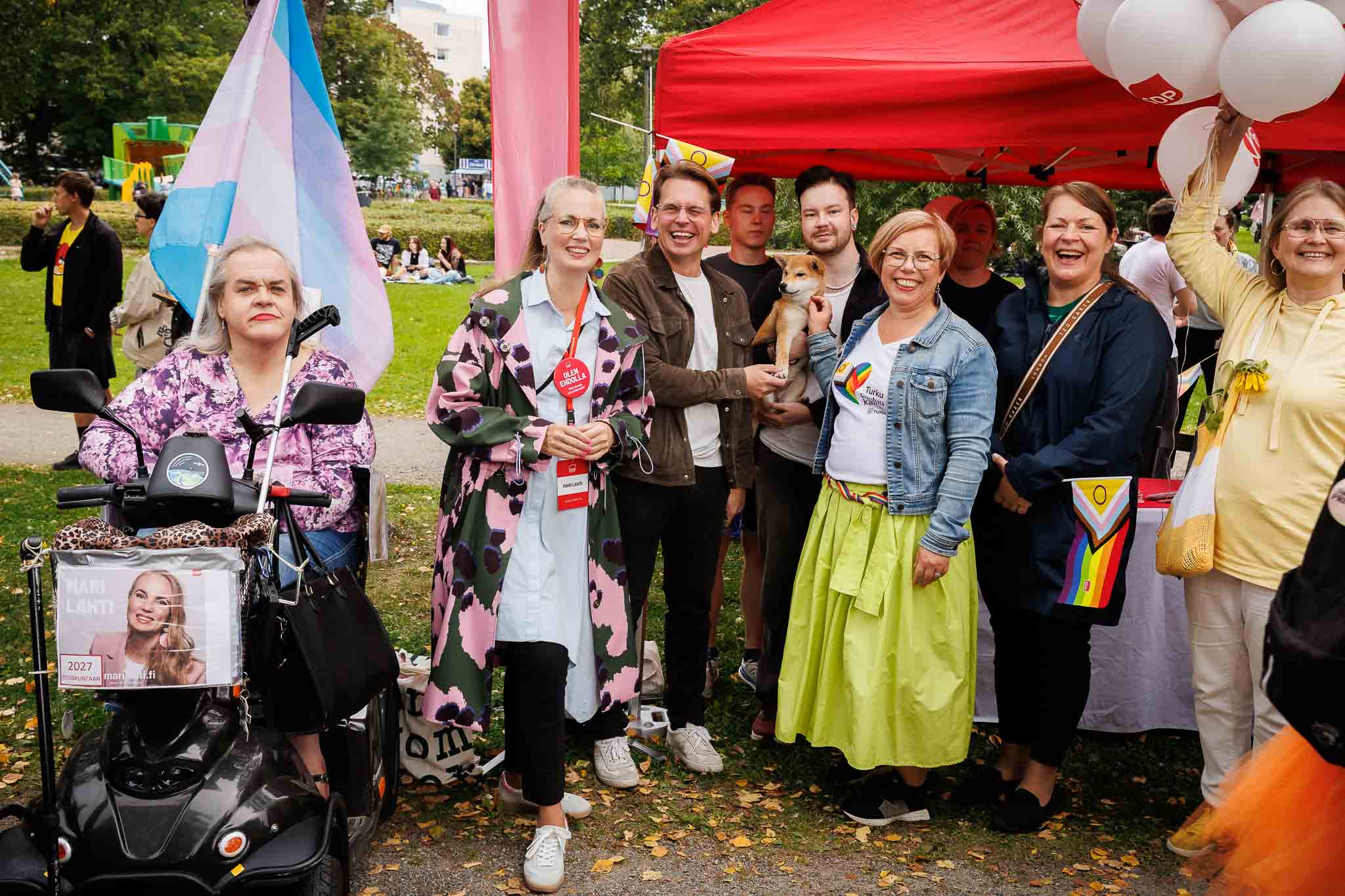 SDP:n teltta Turku Pride -tapahtumassa